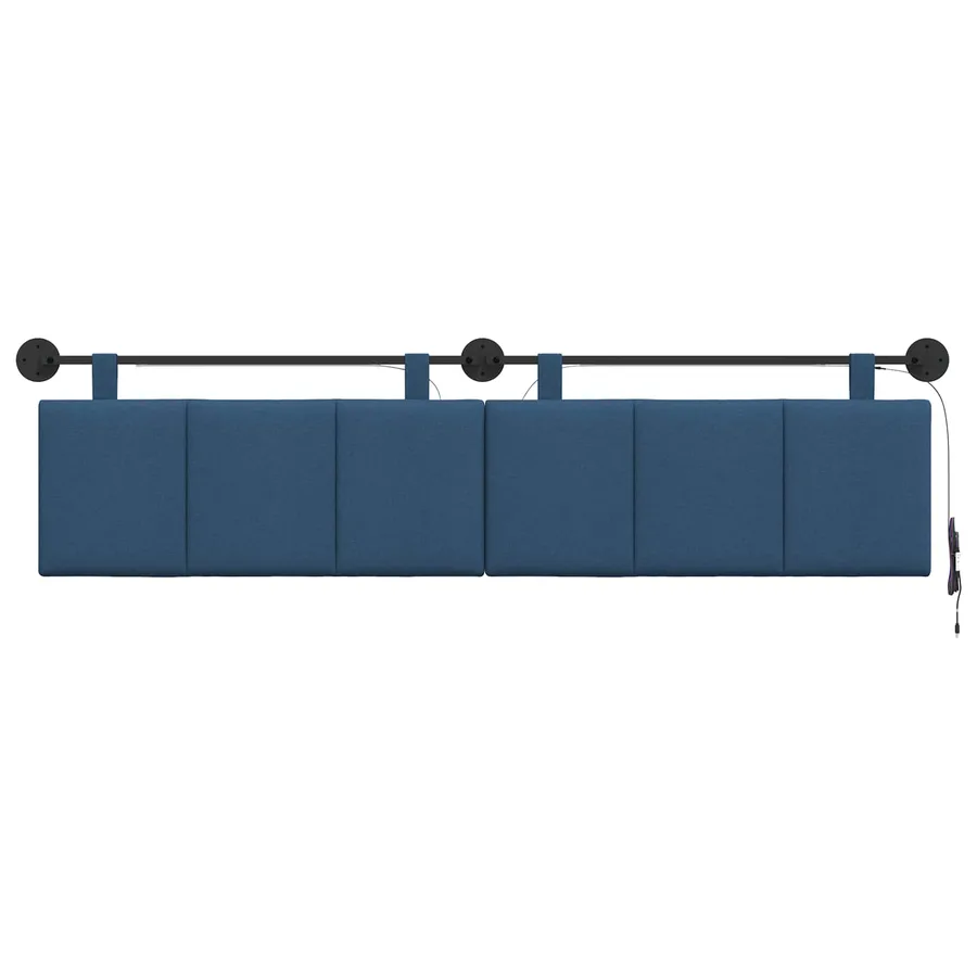 Tête de lit suspendue Avec lumière LED Bleu Tissu - 6