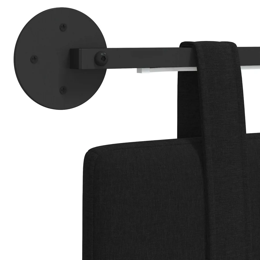 Tête de lit suspendue Avec lumière LED Noir Tissu - 10