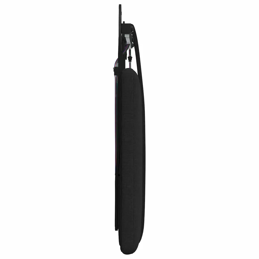 Tête de lit suspendue Avec lumière LED Noir Tissu - 7