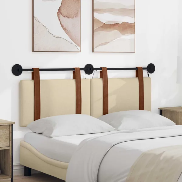 Tête de lit suspendue Avec lumière LED Crème PU antique