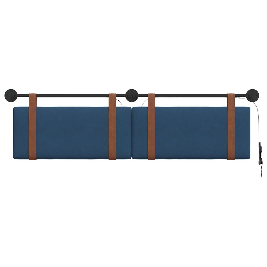 Tête de lit suspendue Avec lumière LED Bleu PU antique - 6