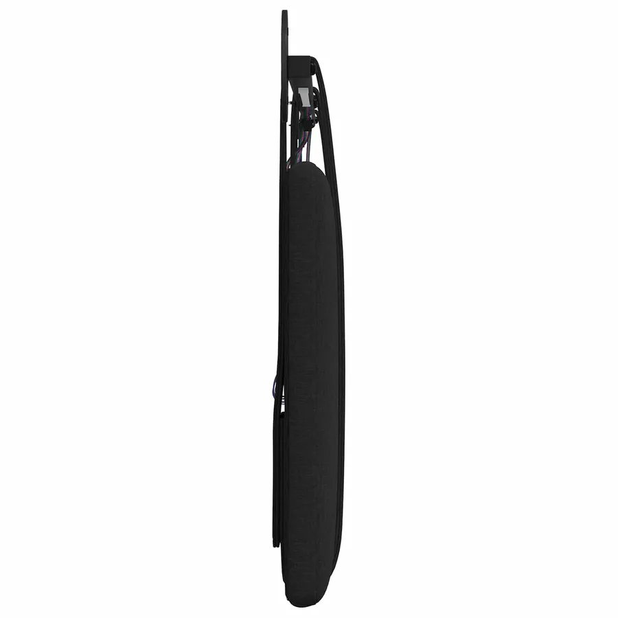 Tête de lit suspendue Avec lumière LED Noir Tissu - 7