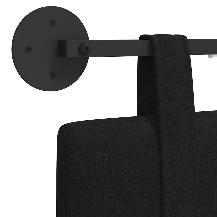 Tête de lit suspendue Avec lumière LED Noir Tissu - 8