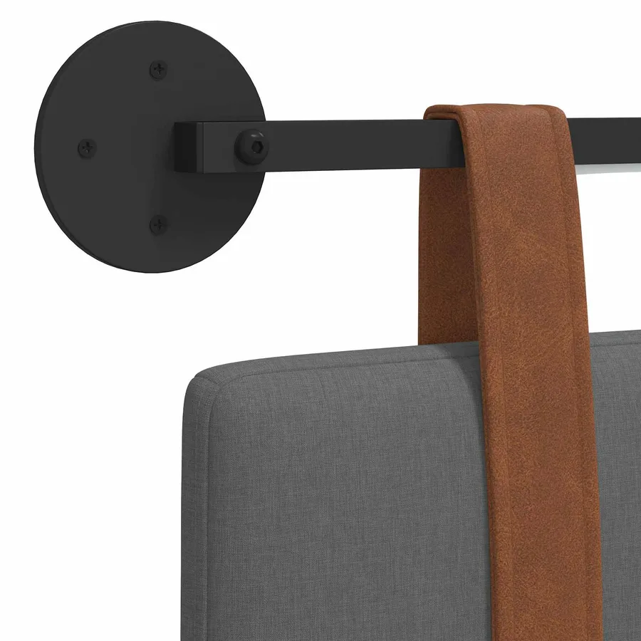 Tête de lit suspendue Avec lumière LED Gris foncé PU antique - 10