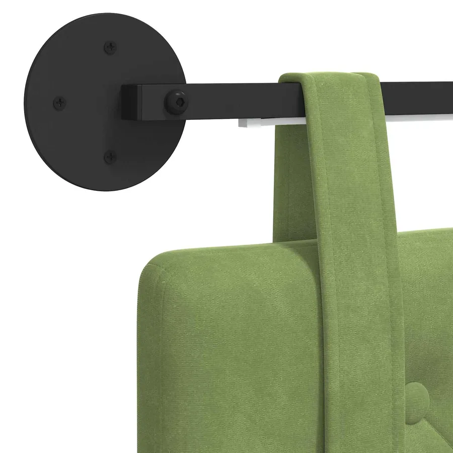 Tête de lit suspendue Avec lumière LED Vert clair Velours - 8