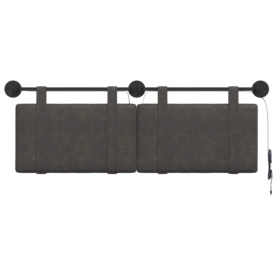 Tête de lit suspendue Avec lumière LED Noir PU antique - 6