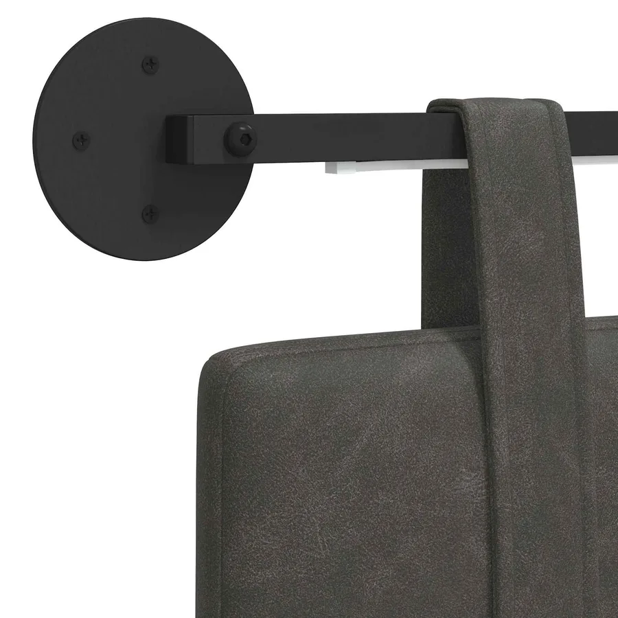 Tête de lit suspendue Avec lumière LED Noir PU antique - 8