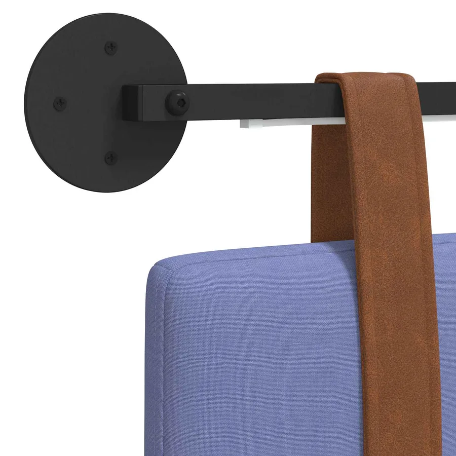 Tête de lit suspendue Avec lumière LED Bleu denim PU antique - 10