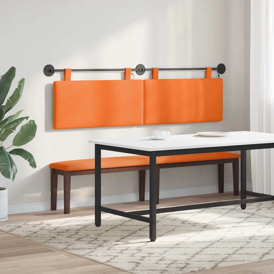 Tête de lit suspendue Orange Tissu en velours côtelé - 4