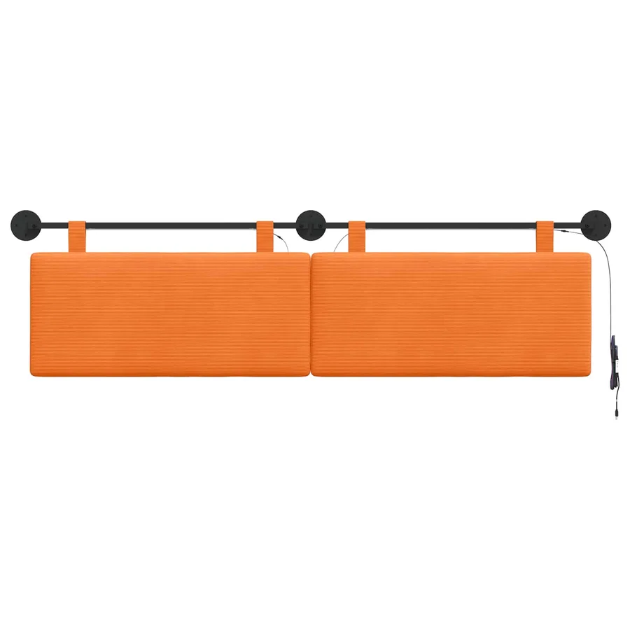 Tête de lit suspendue Orange Tissu en velours côtelé - 6