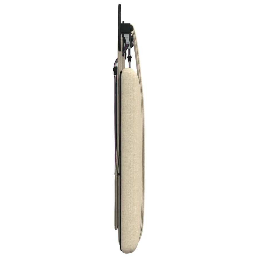 Tête de lit suspendue Avec lumière LED Crème Tissu - 7