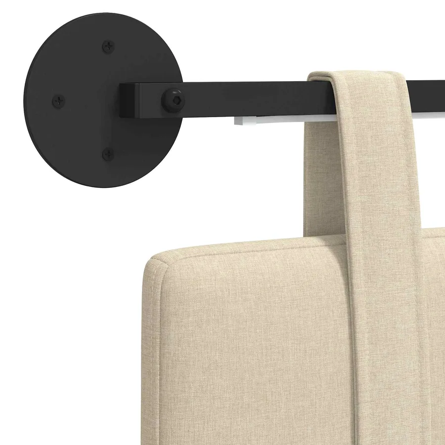 Tête de lit suspendue Avec lumière LED Crème Tissu - 8