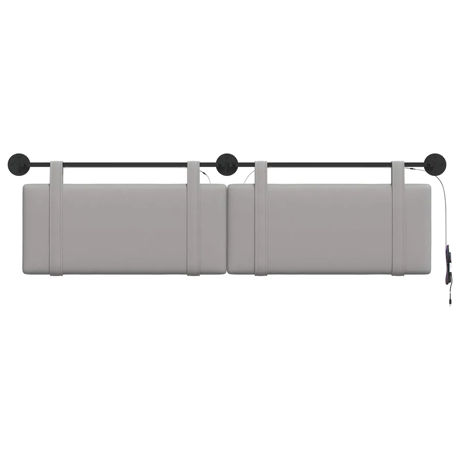 Tête de lit suspendue Gris nuage Tissu - 6