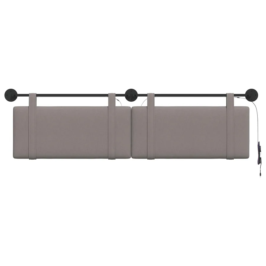 Tête de lit suspendue Avec lumière LED Taupe Tissu - 6