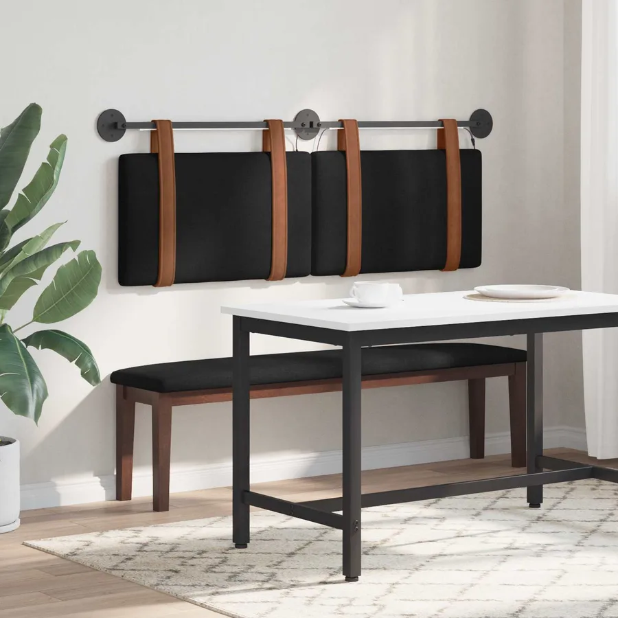 Tête de lit suspendue Avec lumière LED Noir PU antique - 4