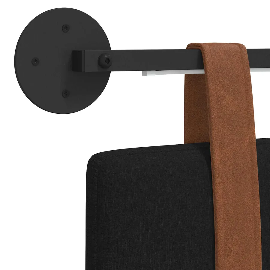 Tête de lit suspendue Avec lumière LED Noir PU antique - 8