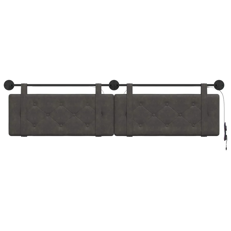 Tête de lit suspendue Avec lumière LED Noir PU antique - 6