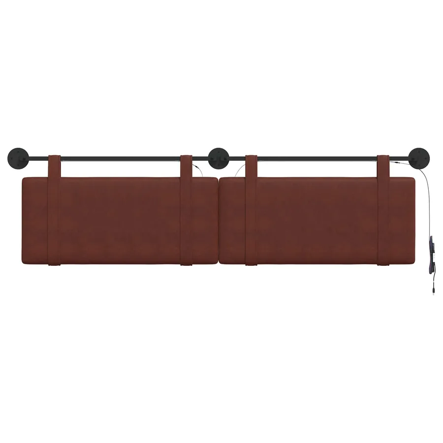 Tête de lit suspendue Avec lumière LED Brun Brillant PU antique - 6