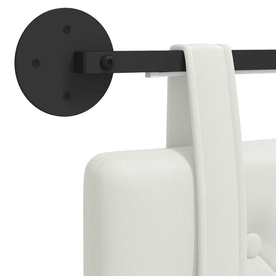 Tête de lit suspendue Avec lumière LED Blanc Simili cuir - 10
