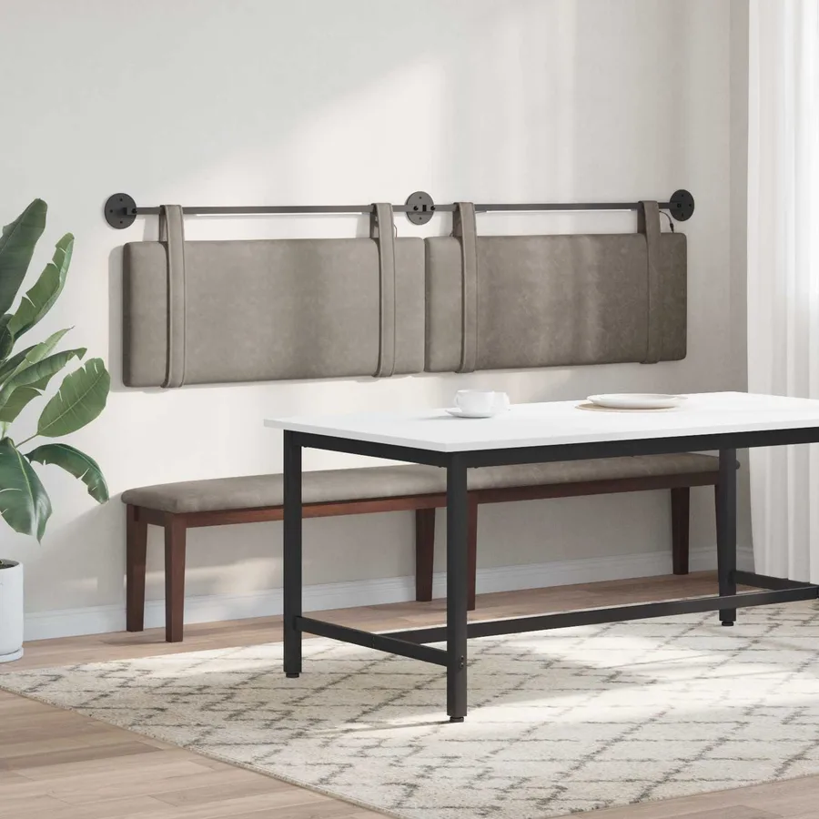 Tête de lit suspendue Avec lumière LED Gris PU antique - 4
