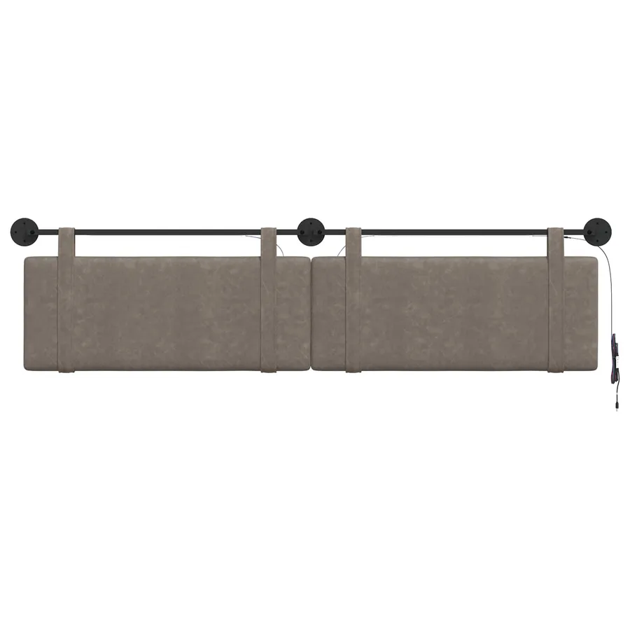 Tête de lit suspendue Avec lumière LED Gris PU antique - 6