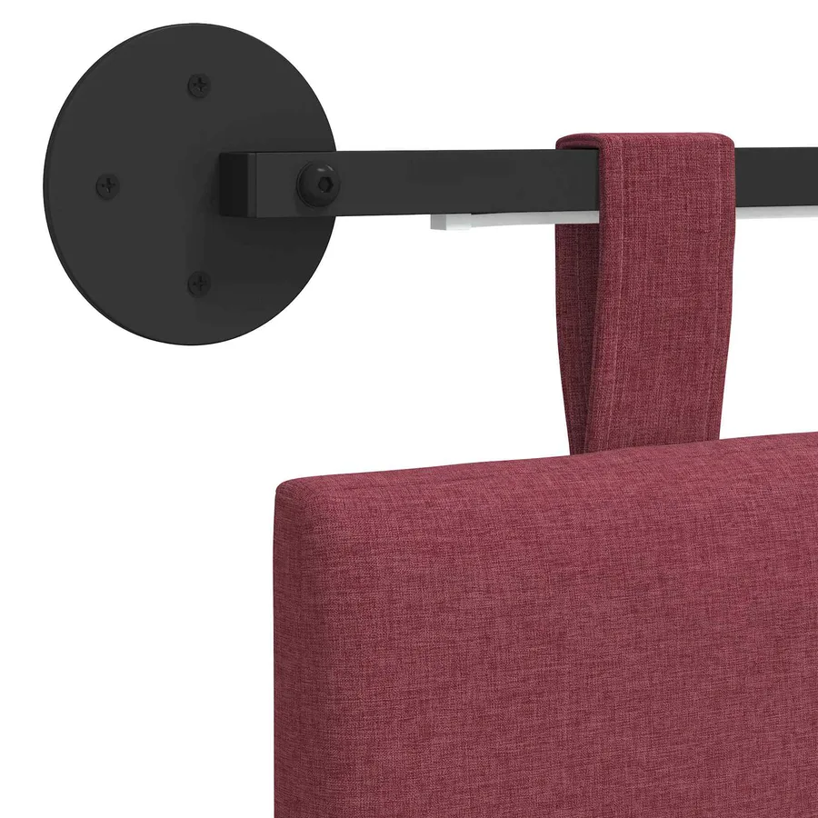 Tête de lit suspendue Avec lumière LED Bordeaux Tissu - 10