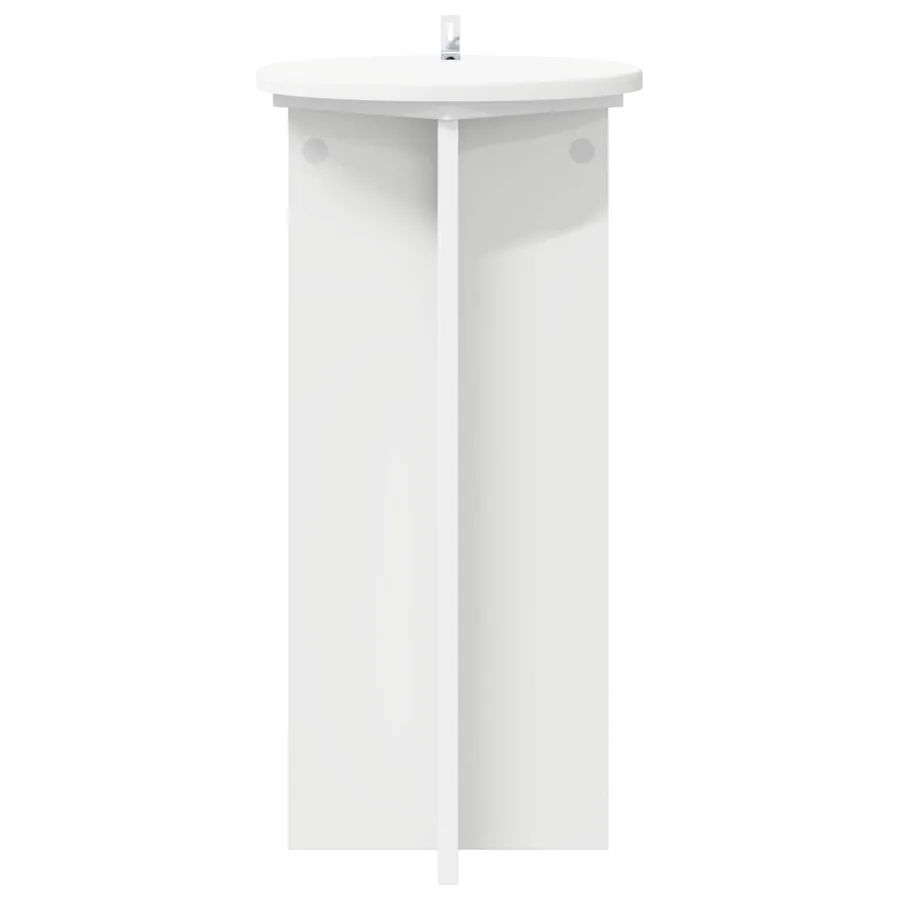 Support de Plante 2 pcs Blanc Ø29,5 x 60 cm Bois d'ingénierie - 6