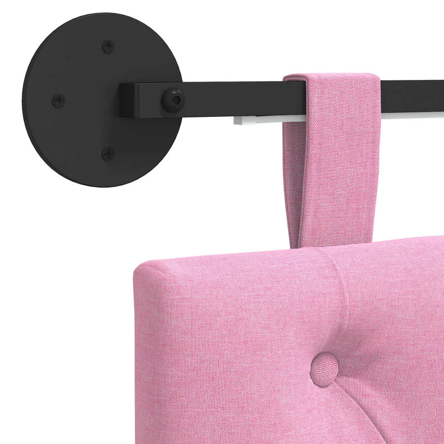 Tête de lit suspendue Avec lumière LED Rose Tissu - 10