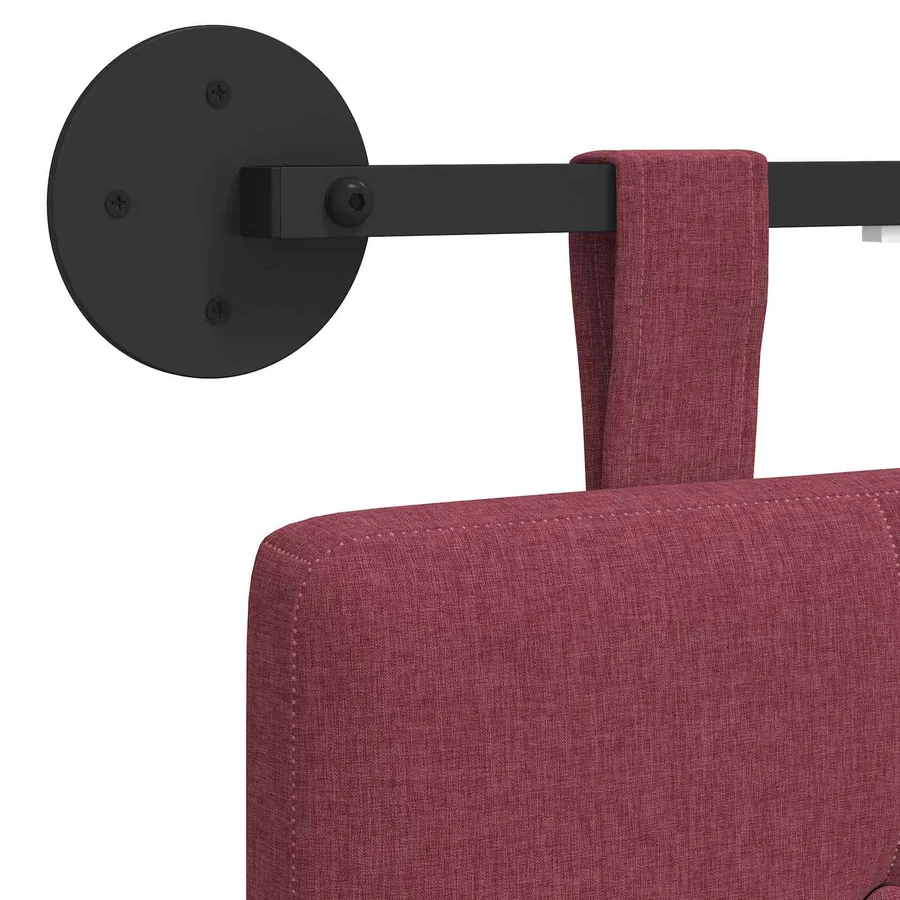 Tête de lit suspendue Avec lumière LED Bordeaux Tissu - 10