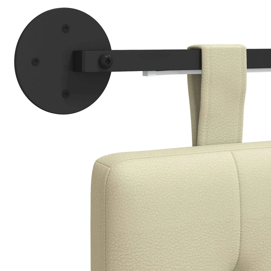 Tête de lit suspendue Avec lumière LED Crème Simili cuir - 8