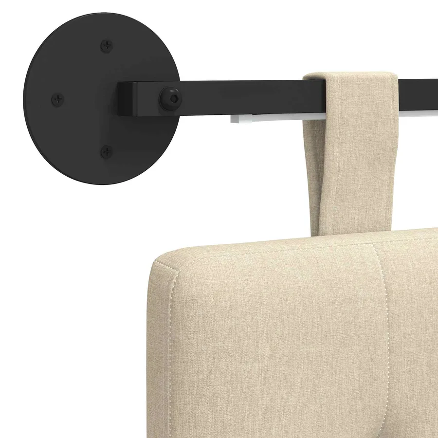 Tête de lit suspendue Avec lumière LED Crème Tissu - 10
