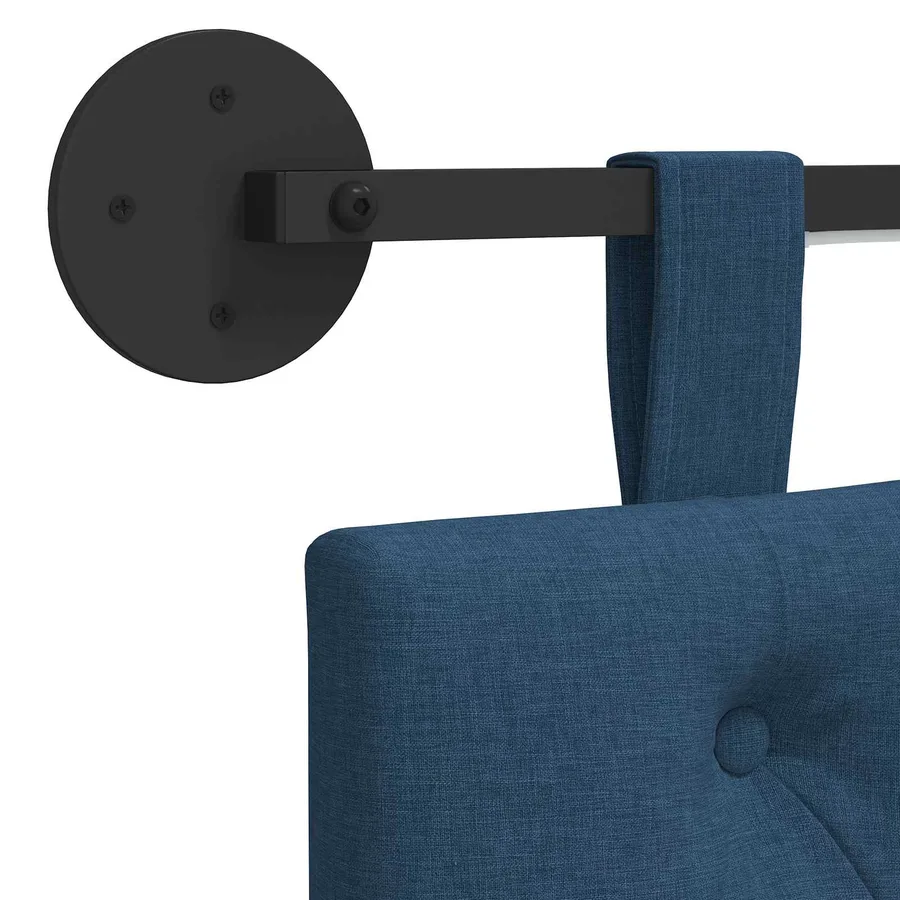Tête de lit suspendue Avec lumière LED Bleu Tissu - 10