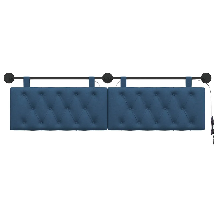 Tête de lit suspendue Avec lumière LED Bleu Tissu - 6