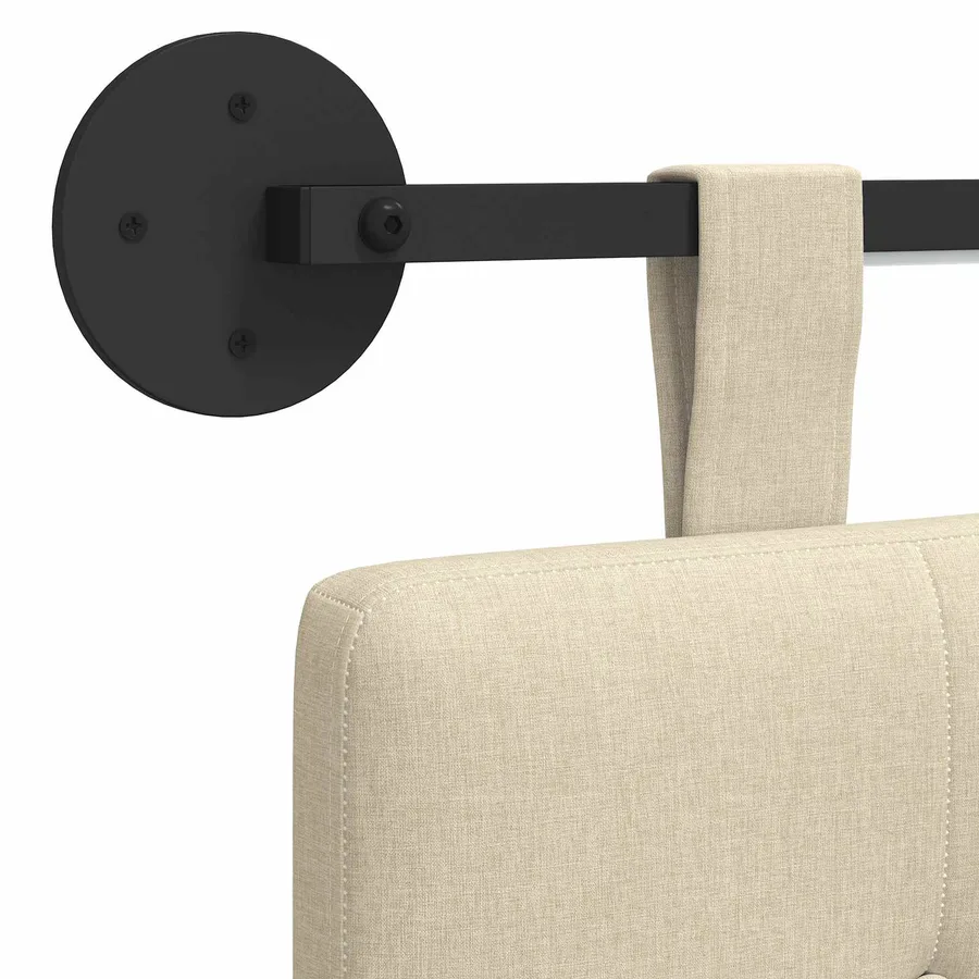Tête de lit suspendue Avec lumière LED Crème Tissu - 10