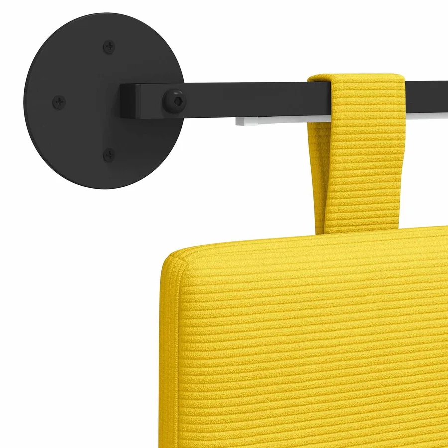 Tête de lit suspendue Jaune clair Tissu en velours côtelé - 8