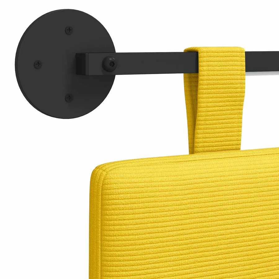 Tête de lit suspendue Jaune clair Tissu en velours côtelé - 10
