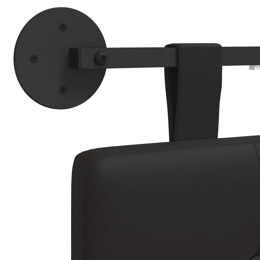 Tête de lit suspendue Avec lumière LED Noir Simili cuir - 10