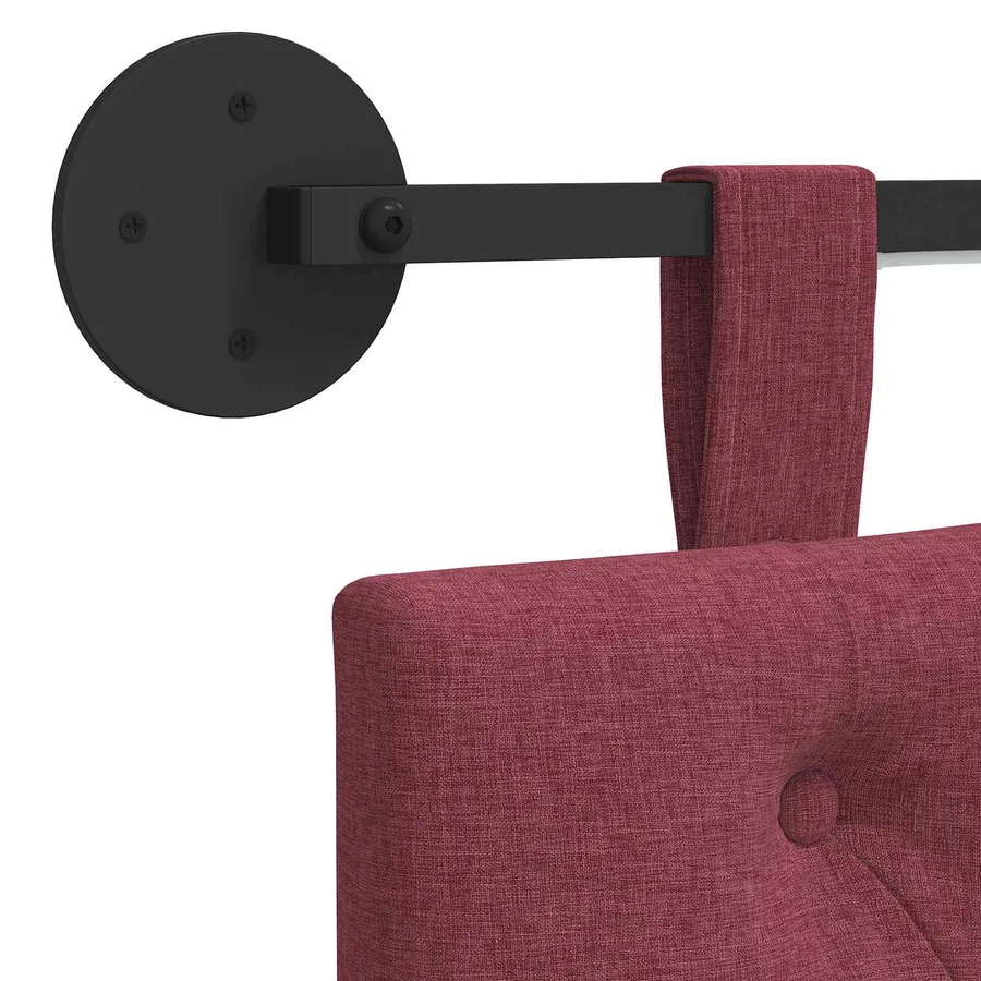 Tête de lit suspendue Avec lumière LED Bordeaux Tissu - 8