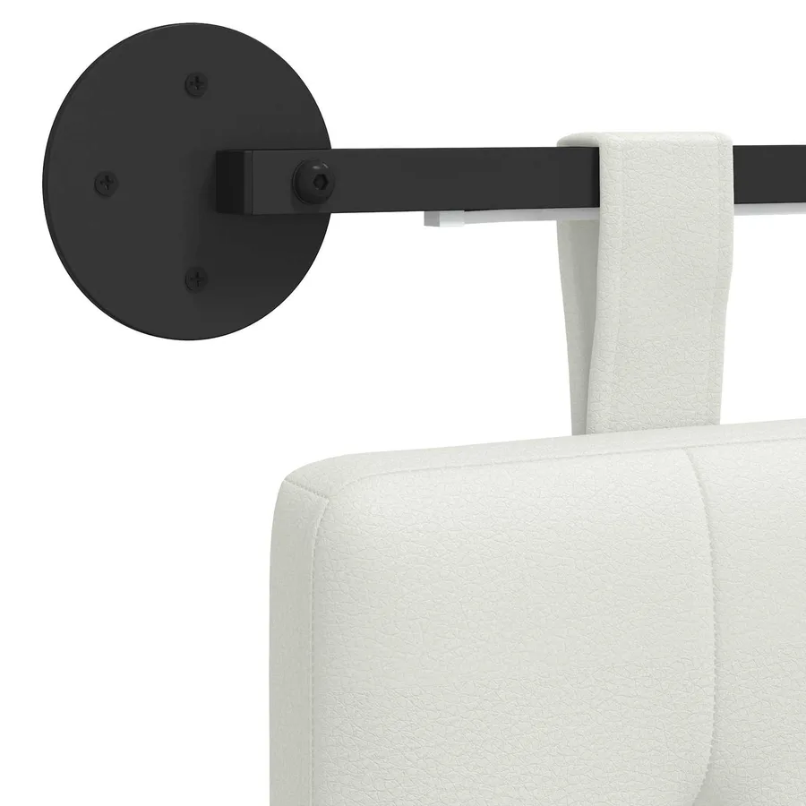 Tête de lit suspendue Avec lumière LED Blanc Simili cuir - 8