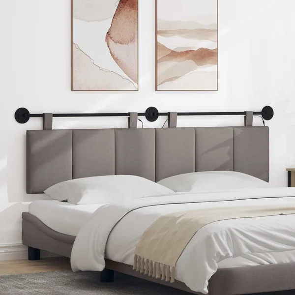 Tête de lit suspendue Avec lumière LED Taupe Tissu