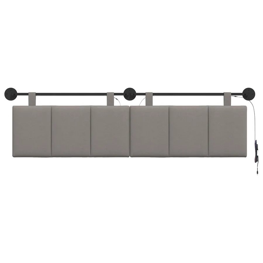 Tête de lit suspendue Avec lumière LED Taupe Tissu - 6