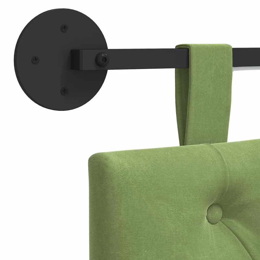 Tête de lit suspendue Avec lumière LED Vert clair Velours - 10