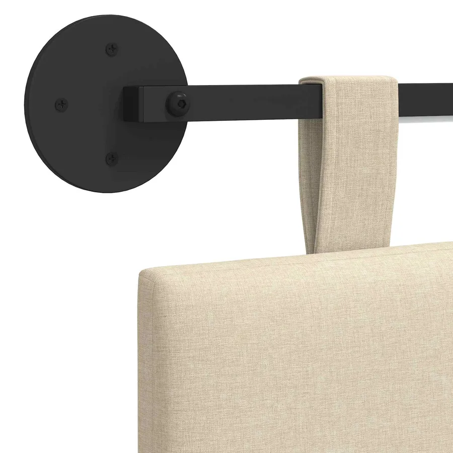Tête de lit suspendue Avec lumière LED Crème Tissu - 10
