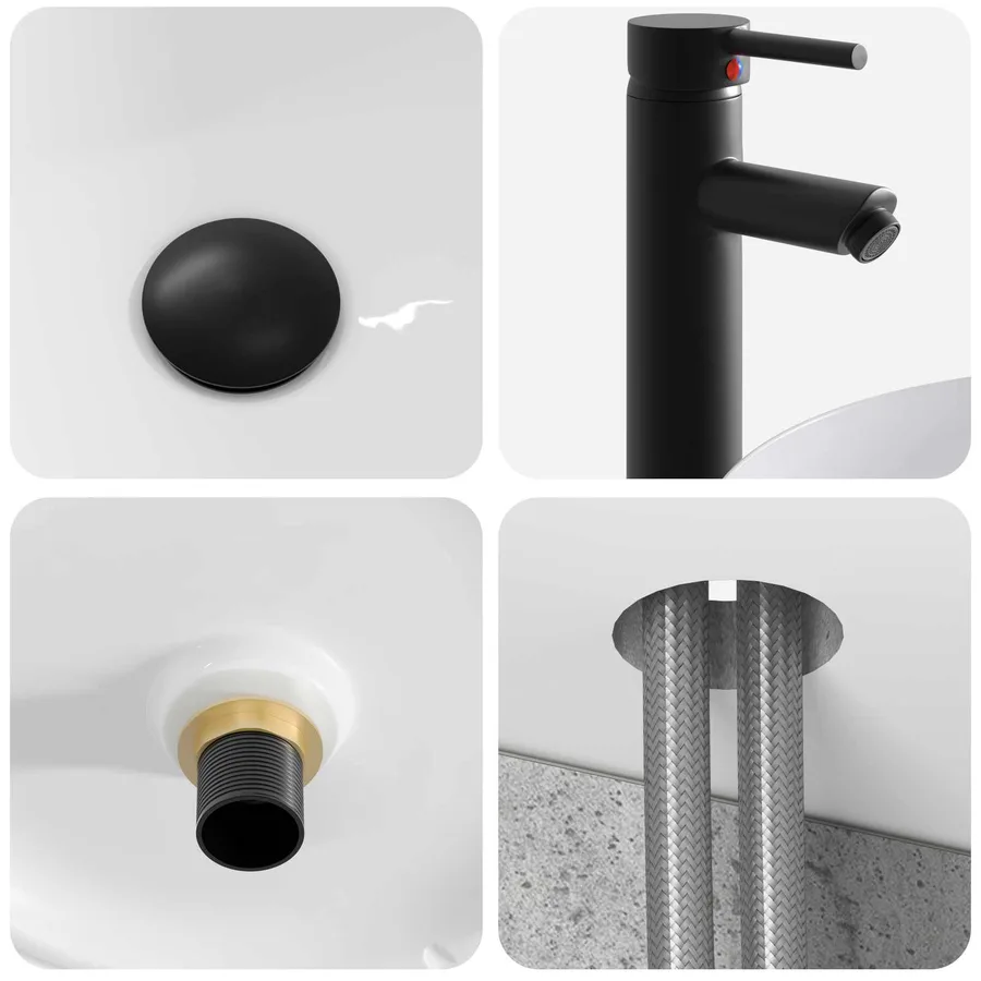 Meuble de lavabo mural Gris béton 49 x 44,5 x 65 cm - 6