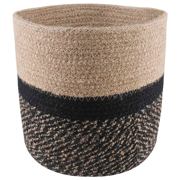 Ensemble de Pots à Plantes 2 pcs Naturel et noir Ø 21 x 21 cm