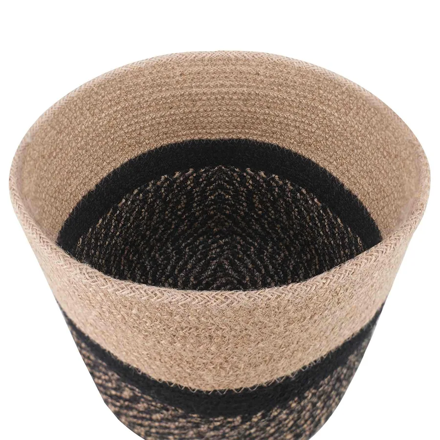 Ensemble de Pots à Plantes 2 pcs Naturel et noir Ø 21 x 21 cm - 3