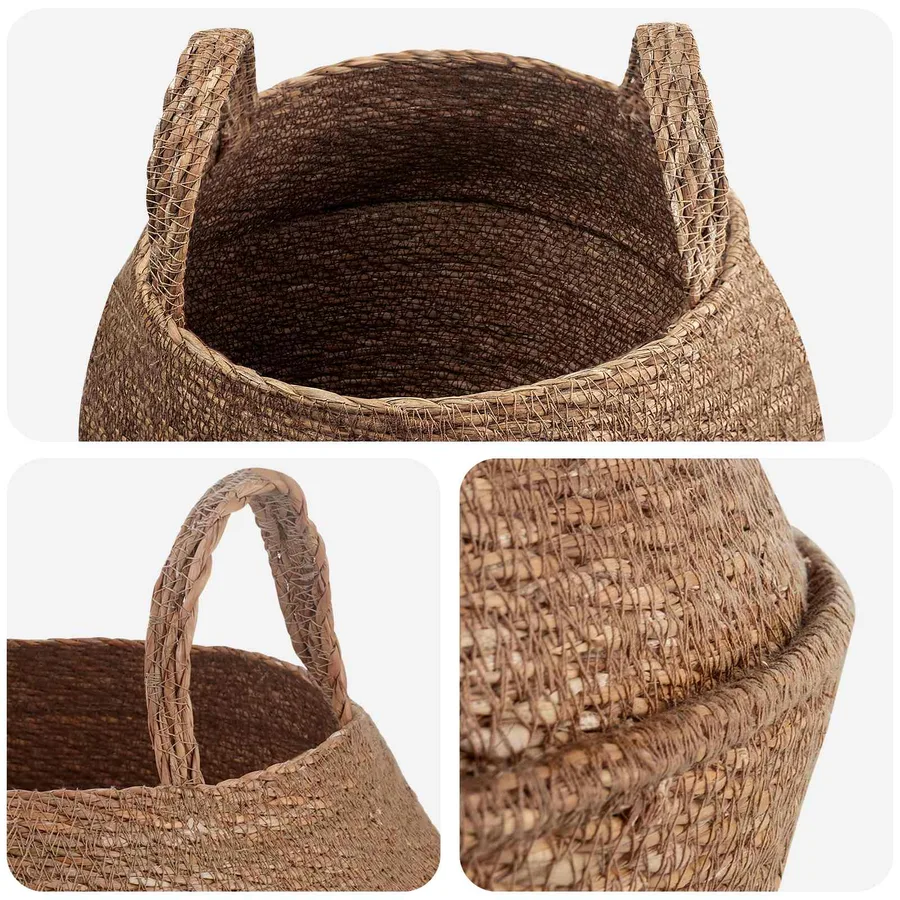 Pot de plante avec poignées 2 pcs Naturel Ø 32 x 32 cm - 3