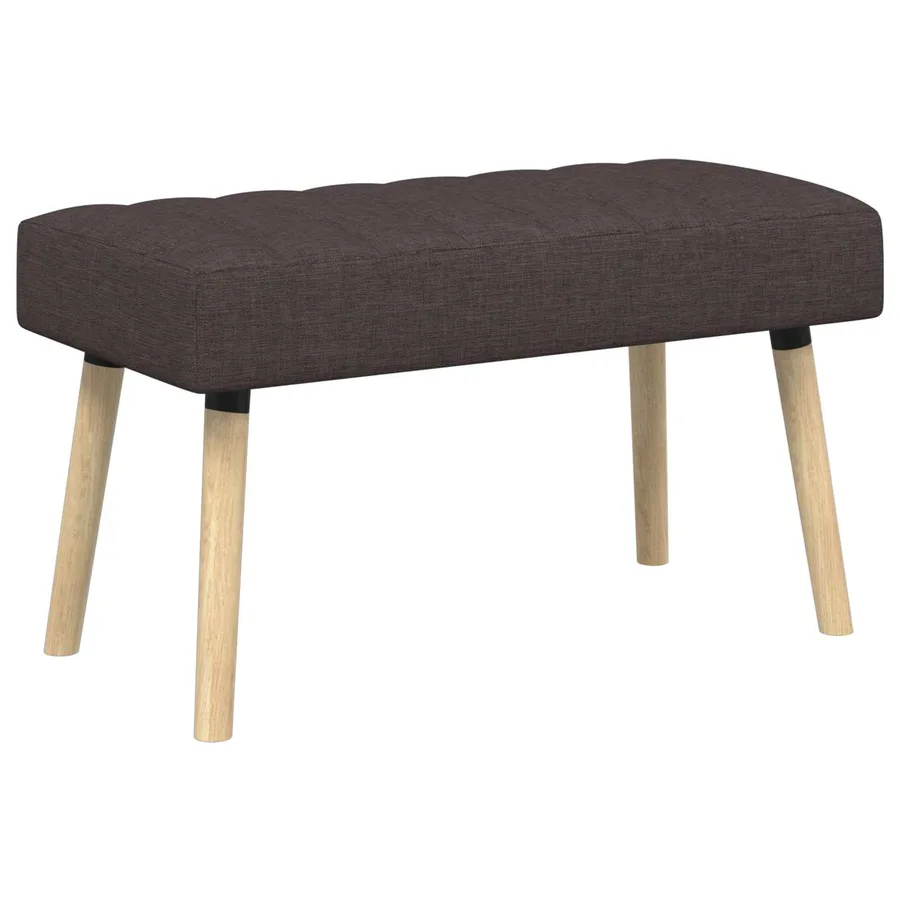 Banc capitonné canal Marron foncé 80 x 40 x 46 cm Tissu - 2