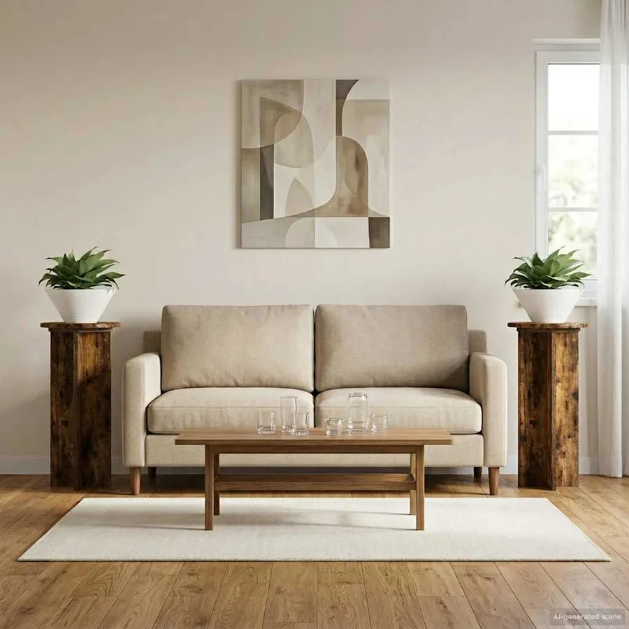 Support de Plante 2 pcs Chêne fumé 29,5 x 29,5 x 60 cm - 4