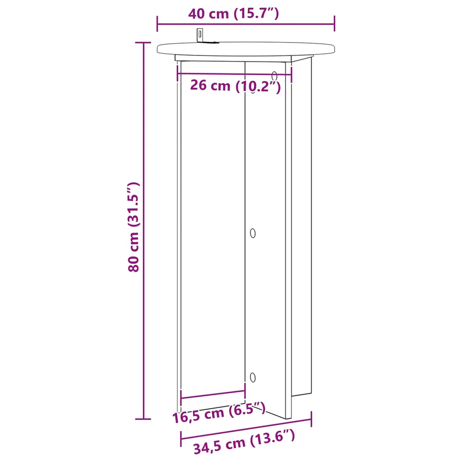 Support de Plante 2 pcs Chêne Sonoma 40 x 40 x 80 cm - 8